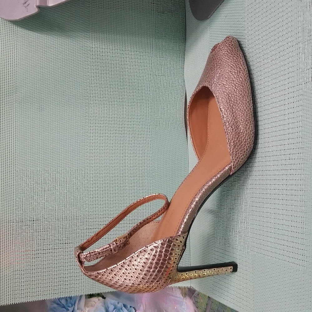 Calvin Klein Gold Peep toe with ankle strap Shoes - Picture 6 of 12